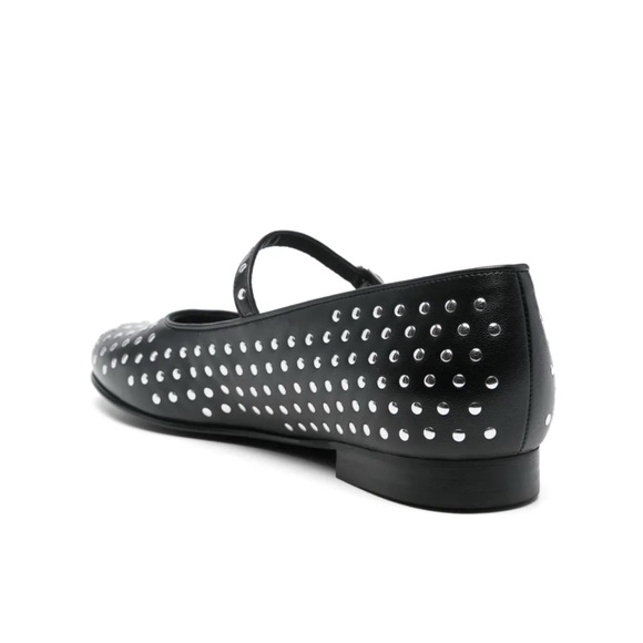 Alohas Lucien Black Leather Ballet Flats with silver studs! Size US 9/EUR 40-NEW - Picture 7 of 11